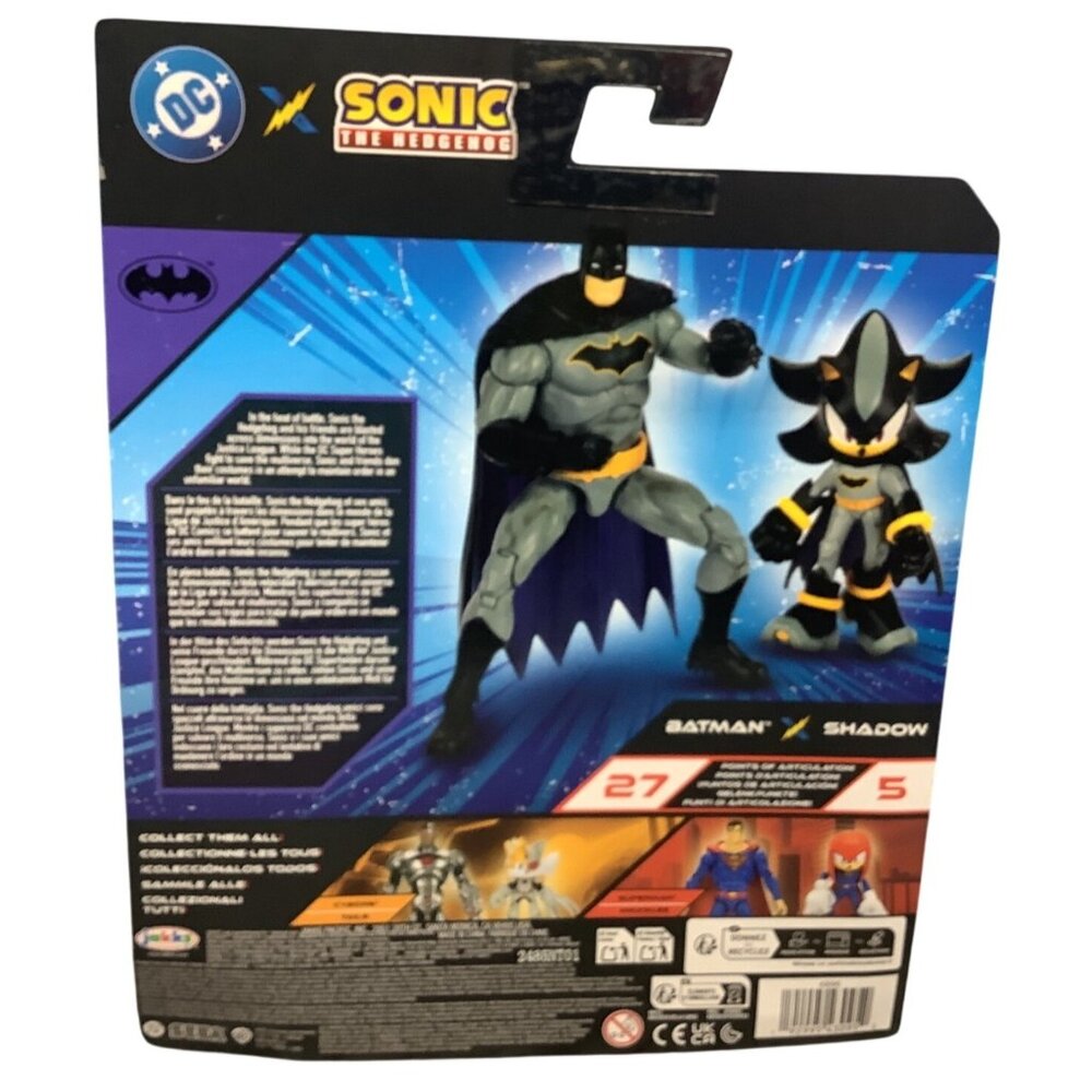 DC X Sonic The Hedgehog Batman & Shadow 2-Pack Action Figures By Jakks Pacific - Picture 2 of 4